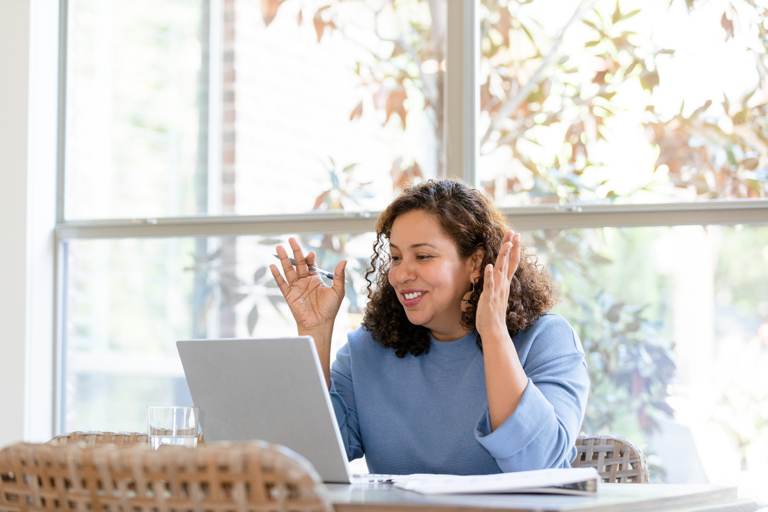 A person on a video call